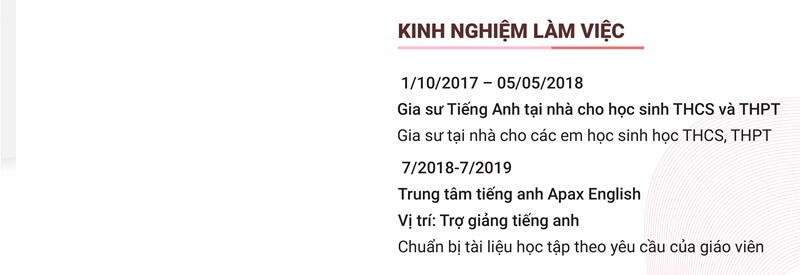 Kinh Nghiệm Làm Việc
