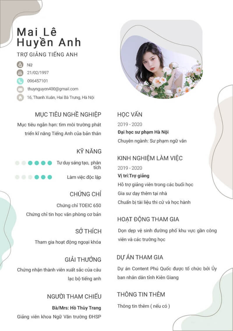 Bí quyết xây dựng thiết kế ấn tượng cho CV trợ giảng tiếng Anh