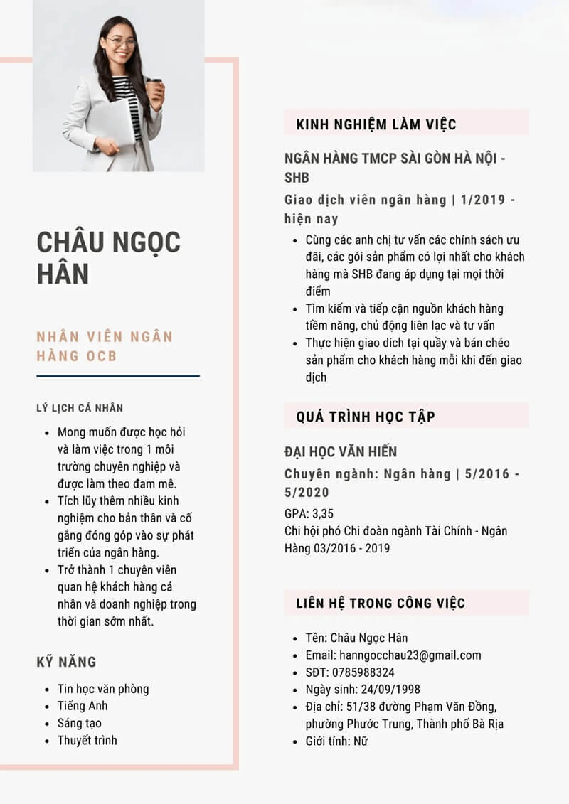 Cách thiết kế CV xin việc ngân hàng tài chính gây ấn tượng