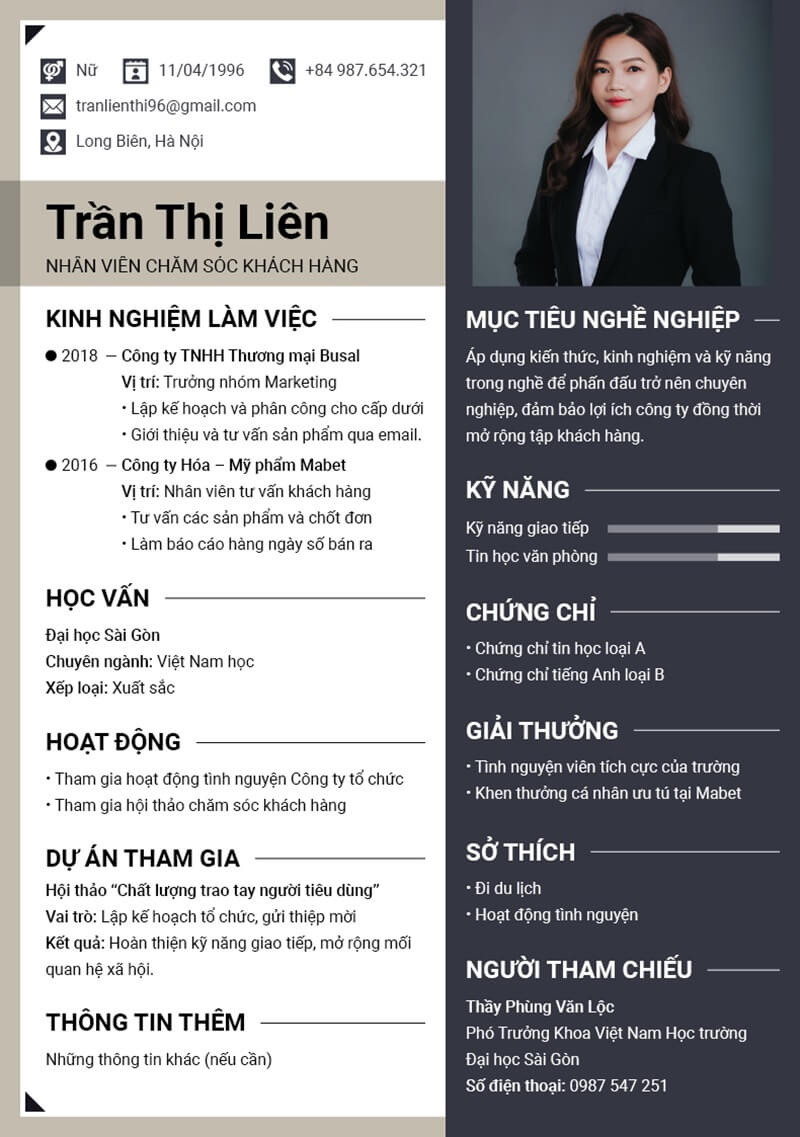 Bí quyết thiết kế CV chăm sóc khách hàng gây ấn tượng với nhà tuyển dụng
