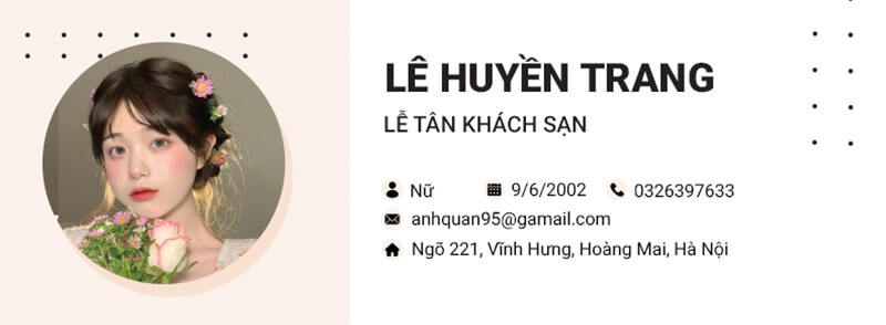 Thông tin cá nhân và cách trình bày chuẩn chỉnh